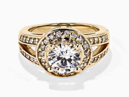 1.5ct Round Cut Diamond Hybrid® Tinkerbell Engagement Ring (RTS) Online Hot Sale