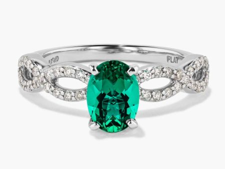 Allure Engagement Ring (RTS) - 0.70ct Lab Grown Emerald Gemstone Fashion