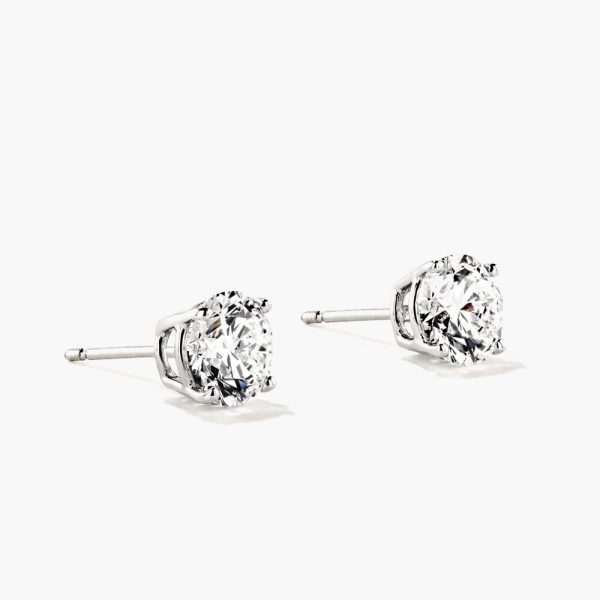 Round Cut Basket Stud Earrings - 1.28ctw Lab Grown Diamonds (RTS) Online