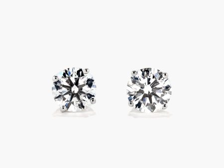 Round Cut Basket Stud Earrings - 1.28ctw Lab Grown Diamonds (RTS) Online