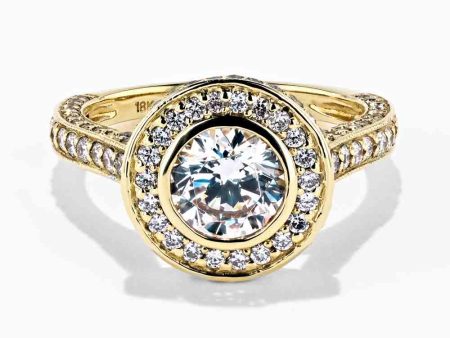 1.25ct Round Cut Diamond Hybrid® Launa Accented Engagement Ring (RTS) Cheap