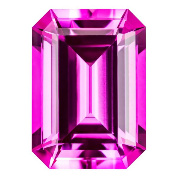 MD Fixed Emerald Cut Pendant 1.3ct (7x5mm) - Pink Sapphire Online now